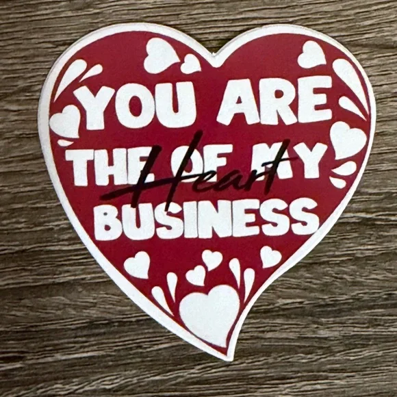 (50) YOU ARE THE HEART OF MY BUSINESS Appreciation Thankyou Cards - Picture 3 of 6